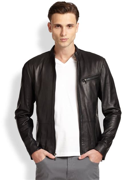 mens michael kors mens moto jacket|Michael Kors leather moto jacket.